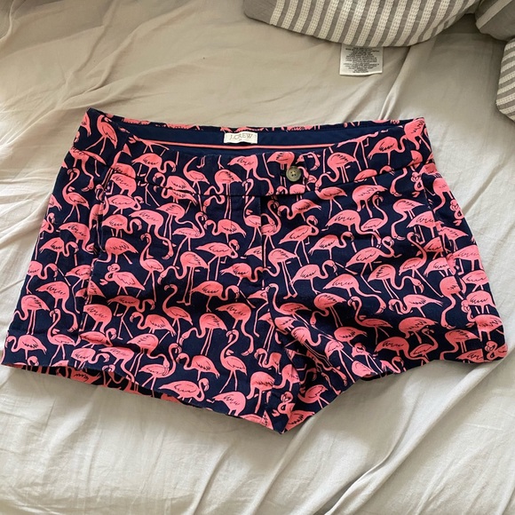 Pink and navy flamingo JCrew shorts size00! - Picture 1 of 3